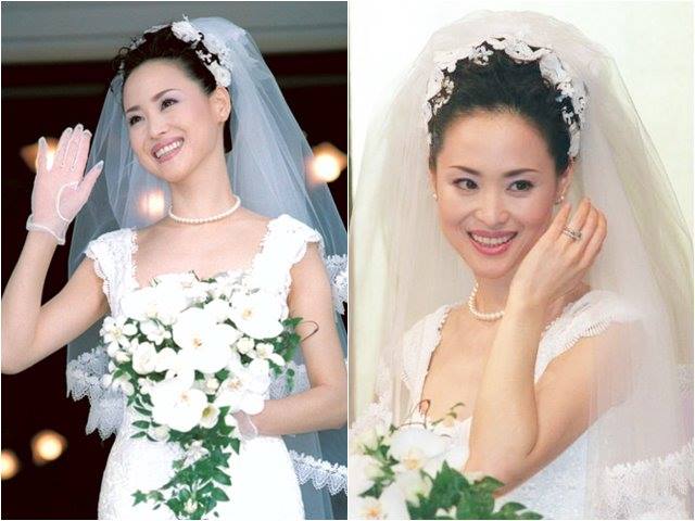 松田聖子の若い頃の画像2度目の結婚式のウェディングドレス姿画像